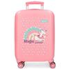 Enso Magic Summer - Valigia da cabina rosa, 33 x 50 x 20 cm, rigida ABS 33 l, 2 kg, 4 ruote doppie bagaglio a mano, Rosa, Valigia cabina