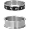 iXXXi Men Anello composito stelle argento opaco | 22mm, Acciaio inossidabile, Nessuna pietra preziosa