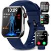Marsyu 2024 Nuovo Smartwatch Uomo con ECG/Pressione Arteriosa/Sonno/Cardiofrequenzimetro/SpO2/Temperatura Corporea, 1,96 Orologio Fitness con Telefonica SOS/150+modalità Sport, iOS Android IP68
