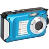 Yctze Fotocamera Impermeabile, Fotocamera Digitale Full HD 2.7K 48MP con Doppio Schermo, Fotocamera Subacquea da 10 Piedi per lo Snorkeling