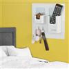 OKOMATCH Mensola da comodino, da attaccare alla parete, per camera da letto, dormitorio, ufficio, organizer per telefono, occhiali, telecomando, chiavi, penne, materiale plastico, colore bianco (tipo