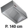 Cappa Aspirazione Professionale Serie Cubica a Parete, Profondità 140 cm, AISI 304 18/10, con Motore - Cappa Aspirazione Professionale Serie Cubica P 140 L 200, con Motore