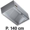 Cappa Aspirazione Professionale Cubica a Parete, Profondità 140 cm, AISI 304 18/10, con Motore e Faretti - Cappa Aspirazione Professionale Serie Cubica P 140 L 180, con Motore e Faretti