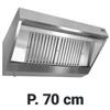 Cappa Aspirazione Professionale Snack A Parete Profondità 70 cm 18/10 Aisi 304 Senza Motore - Cappa Aspirazione Snack P 70 L 100