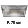 Cappa Aspirazione Professionale Serie Snack a Parete, Profondità 70 cm, AISI 304 18/10, con Motore e Faretti - Cappa Aspirazione Professionale Serie Snack P 70 L 160, con Motore e Faretti
