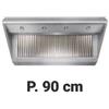 Cappa Aspirazione Professionale Serie Snack a Parete, Profondità 90 cm, AISI 304 18/10, Senza Motore, con Faretti - Cappa Aspirazione Professionale Serie Snack P 90 L 200, Senza Motore, con Faretti