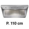 Cappa Aspirazione Professionale Serie Snack a Parete, Profondità 110 cm, AISI 304 18/10, con Motore e Faretti - Cappa Aspirazione Professionale Serie Snack P 110 L 120, con Motore e Faretti