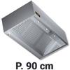 Cappa Aspirazione Professionale Cubica a Parete, Profondità 90 cm, AISI 304 18/10, con Motore e Faretti - Cappa Aspirazione Professionale Serie Cubica P 90 L 260, con Motore e Faretti