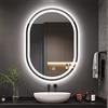 Dripex Specchio Bagno LED 50 x 70 cm Luce Specchio Ovale con Anti Nebbia 3 Temperature Colore, Dimmerabile, Funzione di memoria HD Specchio Moderno con retroilluminato-IP44