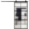 Arredo Stock Porta scorrevole in alluminio nero e vetro (Satinato)