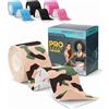 DDGM KinesioTape Professionale 5cm x 5m Idrorepellente Tape Kinesiologico in Cotone Traspirante Latex Free Colla Ipoallergenica Elasticità 140%-160% Cerotto Ginocchio e Articolazioni 1 Roll Camo Militare