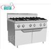 Technochef - CUCINA a GAS 6 FUOCHI su MOBILE, Kw.31,5