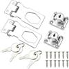 PERFETSELL 2 Lucchetto con Serratura a Viti 2.5 Pollici Lucchetto Porta Chiavistello con Lucchetto Chiusura Chiave Hasp con Chiavi per Porte Armadietti Cassetti Casse di Legno