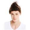 WIG ME UP - WL-3034-8 Parrucca Donna Uomo Corta Impertinente Cotonata Taglio Irochese Anni 80 Castano