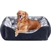 FURTIME Cuccia Cane Letto per Cani Cuscino Lavabile e Antiscivolo Lettino Morbido Divano per Cani Cuccia Cane Interno Taglia Grande Brandina per Gatto L(76x61x23cm) Nero