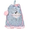 Disney Joumma Bags Minnie American Darling Zaino per bambini, blu e rosa, realizzato in poliestere, spallacci regolabili per un comodo trasporto, vari scomparti, con portachiavi pompon rosa, blu,