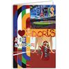 AFIE 65-1420 - Biglietto allegro anno I love Sports rosso brillante con busta, 12 x 17,5 cm, atletica leggera, corsa a piedi, stadio JO Giochi olimpici Parigi Creazione Edizione Stampa Fabbricazione