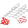 Relaxdays Portatazze, Supporto da Vetrinetta per 10 Tazze, Appendi Tazze in Metallo, da Mobile, HLP 6x14x28 cm, Argento
