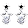 Crystalline Azuria Donna 18ct Placcato Oro Bianco Bianco Cristalli Stelle Orecchini a Lobo