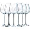Cristal d'Arques Swirly Calice Vino Bianco 35cl Set 6 | Cristallino, calice a stelo per vino bianco, lavabile in lavastoviglie, prodotto in Francia