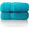 Glart - Set di asciugamani premium in spugna, disponibili in 6 colori e 5 dimensioni, composto da 2 teli per la sauna da 70x200 cm, turchese