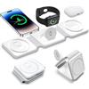 Dinow Caricatore Wireless Pieghevole 3 in 1, Compatibile con iPhone 15-12 Serise, Caricabatterie Wireless per iWatch 9/8/Ultra/7/6/SE/5/4/3/2, AirPods 2/3/Pro/Pro2,Ricarica Wireless per iPhone (Bianca)