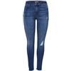 Only Onlblush Mid Ank Raw Jeans Rea2077 Noos Skinny, Blu (Medium Blue Denim), XS / 34L Donna