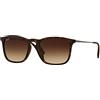 Ray-Ban - CHRIS RB 4187F ASIAN FIT, Geometrico, acetato/metallo, uomo, MATTE HAVANA RUBBER RUTHENIUM/BROWN SHADED(856/13), 54/18/145