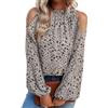 DAUZ Top con Spalle Scoperte per Donna, Top Camicia Girocollo Floreale per i Viaggi (M)