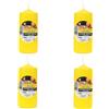H HANSEL HOME Set de 4 Candele Profumate Fantasia di Agrumi, Candela Giallo a Colonna Profumada 11x4.7cmcm, Candela Profumada 25 Ore di Combustione