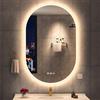 S'bagno Bluetooth Specchio Bagno con Luce Ovale 60x90cm, Anti-Fog, Specchio Bagno LED con Memoria, 3000K-6500K, Dimmerabile, Vetro Temperato HD, IP44 Impermeabile, Orizzontale/Verticale