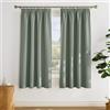 PONY DANCE Tenda Termica Isolante Freddo Corte per Finestre Soggiorno Tende Oscuranti per Interni con Fettuccia Curtains Cameretta Bimba 2 Pezzi 140x175 CM, Verde Salvia