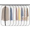GoMaihe 8 PCS Custodia Porta Abiti, 60×120CM Copriabiti Antipolvere Trasparenti, PEVA Lavabile Buste per Abiti, Copertura Vestiti con Cerniera, Custodie Copri Abiti per Smoking, Giacca, Camicie, Gonne