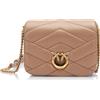 Pinko Love Click Puff Baby Sheep Nappa Puzzle Quilt, Borsa Donna, D01Q_Biscotto Zenzero-Antique Gold, Taglia Unica