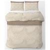 HOME ZEN HOUSEHOLD LINEN set parure copripiumino art. PLATINO in cotone e 2 federe 50 x 80 + 15 CM PATELLA per tutti i modelli di piumone piumino SACCO 240 X 200 CM + 40 CM PATELLAMATRIMONIALE COCCODRILLO BEIGE
