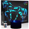 Comiwe Cavallo (A) Luce Notturna di Illusione 3D,16 Colori Controllo Touch e Telecomando,Lampada da Comodino Tavolo LED per Decorazioni la Casa,Regalo Creativo per Ragazze,Ragazzi,Bambini Famiglia