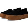 Toms Espadrillas Valencia da Donna in camoscio Senza Lacci sulla Piattaforma Piatta, Nero, 40 EU