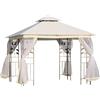 VivaGarden Gazebo Giardino 3x3 mt in Acciaio con Zanzariera e Doppio Tetto colore Bianco - 885VG00