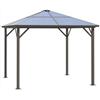 DecHome Gazebo Giardino 3x3 mt in Alluminio Tetto in Policarbonato e Ganci colore Caffè - 34884C