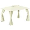 DecHome Gazebo Giardino 3x4 mt in Acciaio con Doppio Tetto Pareti in Poliestere e 8 Picchetti colore Beige - 305CW84C