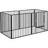 AllMyPets Recinto per Cani a 6 Pannelli Modulabili da Interno ed Esterno in Acciaio 164x83x80 cm colore Nero - A1930BKAO10