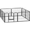 AllMyPets Recinto per Cani a 8 Pezzi Modulabili per Interno ed Esterno in Acciaio 80x60 cm colore Nero - A1942BKAO10