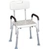 DecHome Sedia per Doccia con braccioli - Sedile da vasca con schienale Sedia regolabile in altezza - 758DH07