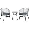 DecHome Set 3Pz Mobili da Giardino in Rattan Sintetico con 1 Tavolino e 2 Sedie Grigio - 086GY863