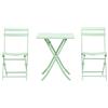 VivaGarden Tavolino da Giardino Quadrato cm 60x71h con 2 Sedie Pieghevole realizzato in Metallo colore Verde - 055GN863