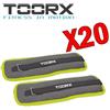 TOORX KIT RISPARMIO TOORX con 20 Coppie di polsiere/cavigliere appesantite da 0,5 kg, per un totale di 1 kg la coppia