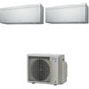 Daikin Climatizzatore 15000+15000 FTXA42CS FTXA42CS 2MXM50A Dual Split Parete Serie Stylish 15+15 Silver R-32 WIFI Alexa Google