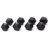 Diamond Fitness Set Manubri Gommati Esagonali Black Oxyde da 42,5 a 50 kg - Totale 370 kg