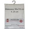 Tata Home Coprimaterasso Carson Maxi Sanforizzato 100% Cotone Misura 1 Piazza Letto Singolo cm 90X210 Altezza Materasso cm 25 Made in Italy