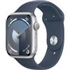Apple Smartwatch Apple Watch Series 9 GPS 45mm Cassa in alluminio argento con cinturino sportivo S/M Blu tempesta [MR9D3]